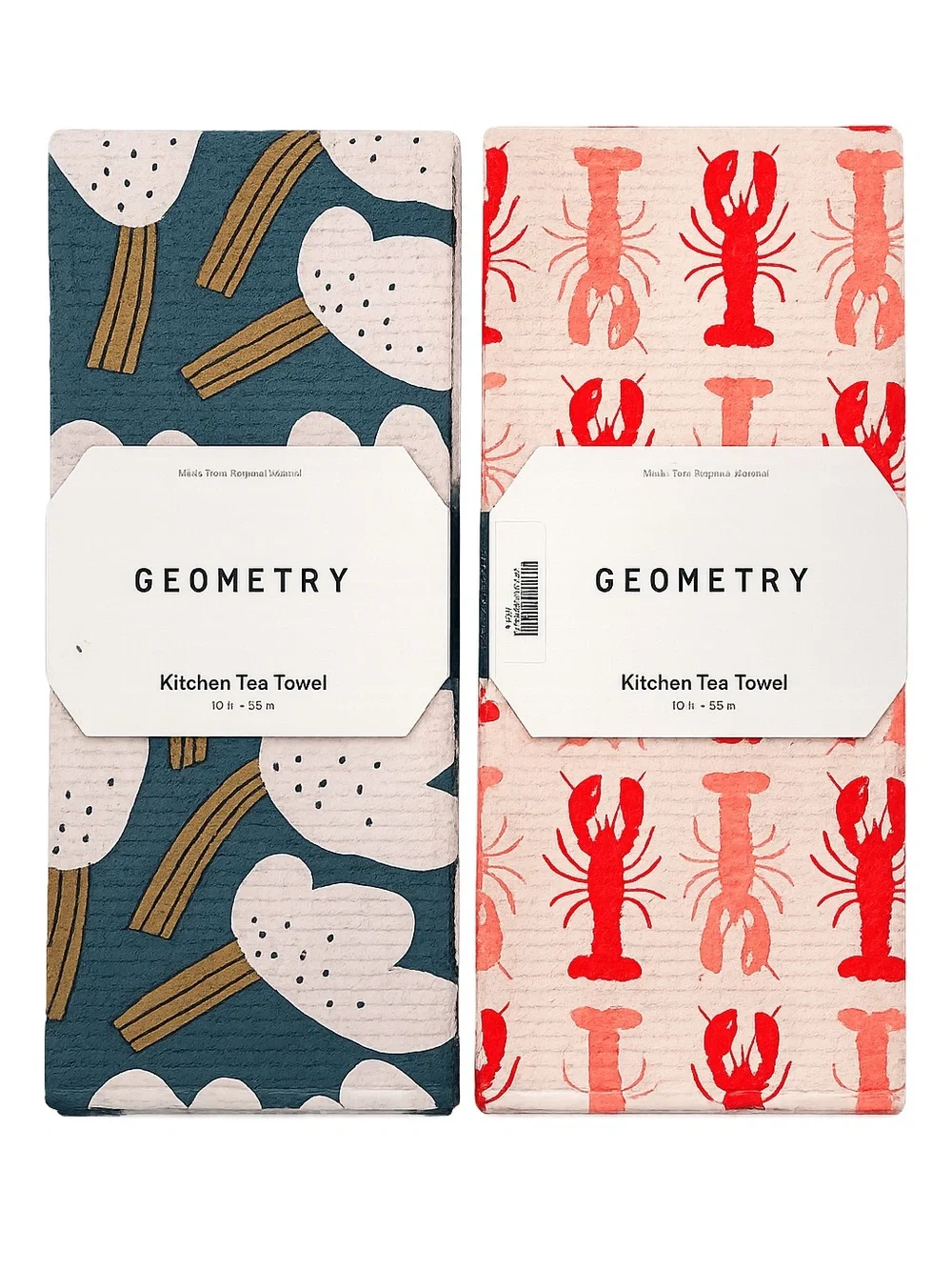 Two (2) Geometry Tea Towels- New
